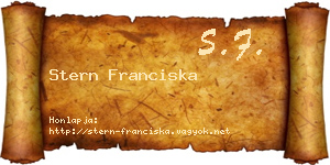 Stern Franciska névjegykártya